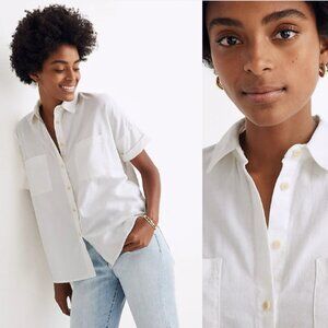 Madewell White Cotton Courier Shirt